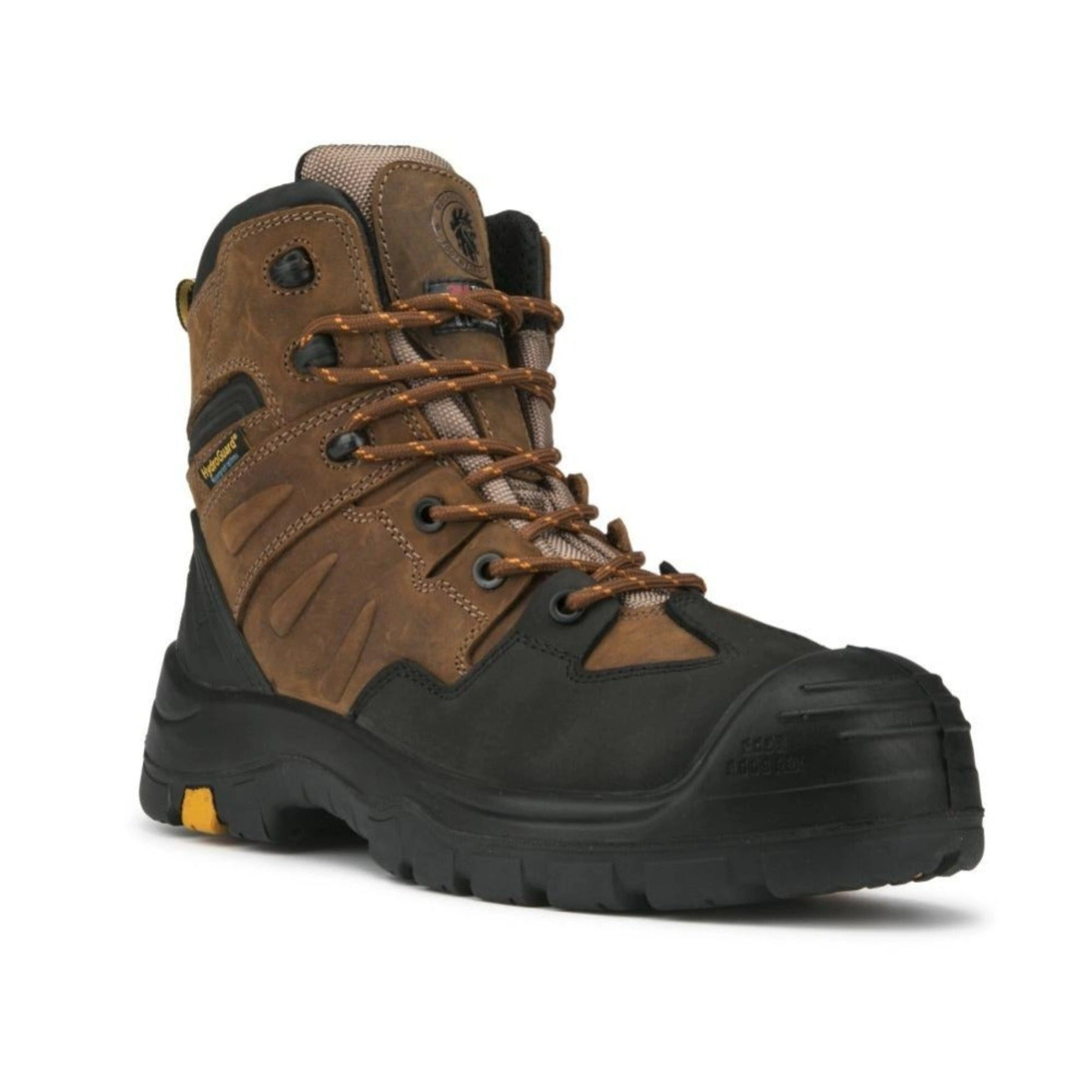 ROCKROOSTER Woodland Brown: robustni, nepremočljivi usnjeni delovni čevlji s zaščitno kapico, pripravljeni na vse izzive.